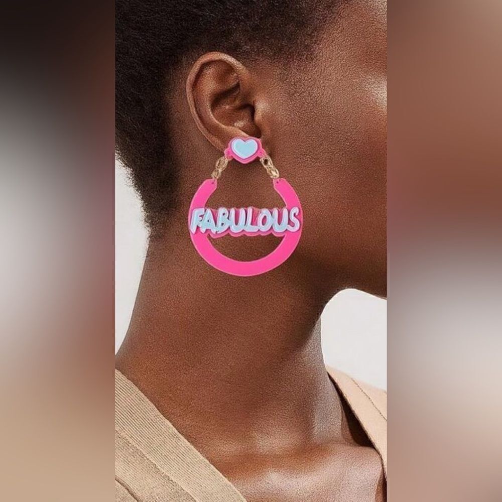 Pink heart earrings N867